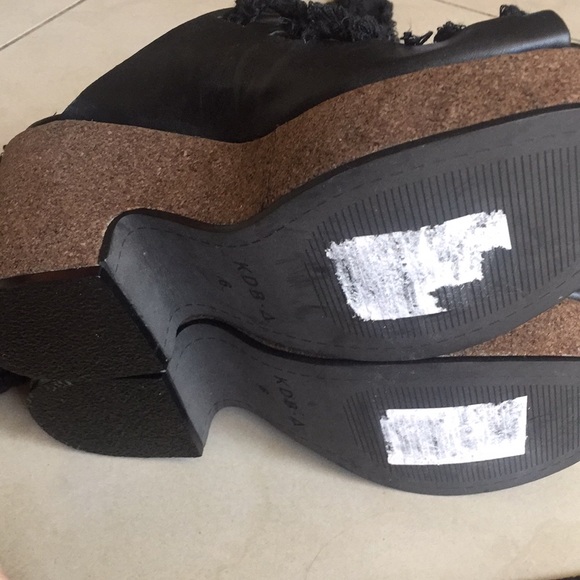 NWOT Kelsi Dagger platform lace up blk cork shoe 6 - Picture 3 of 5